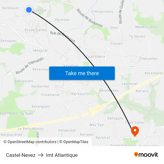 Castel-Nevez to Imt Atlantique map