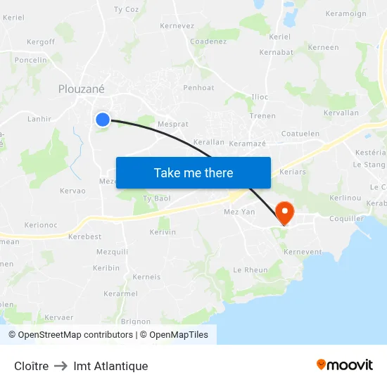 Cloître to Imt Atlantique map