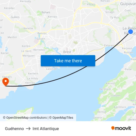 Guéhenno to Imt Atlantique map