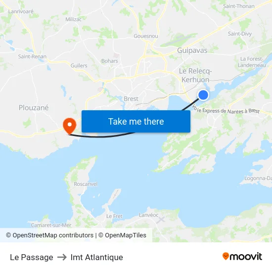 Le Passage to Imt Atlantique map
