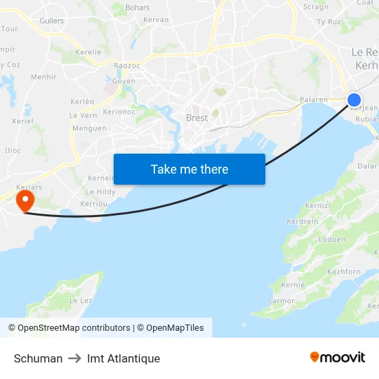 Schuman to Imt Atlantique map