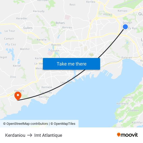 Kerdaniou to Imt Atlantique map