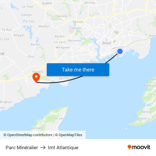 Parc Minéralier to Imt Atlantique map
