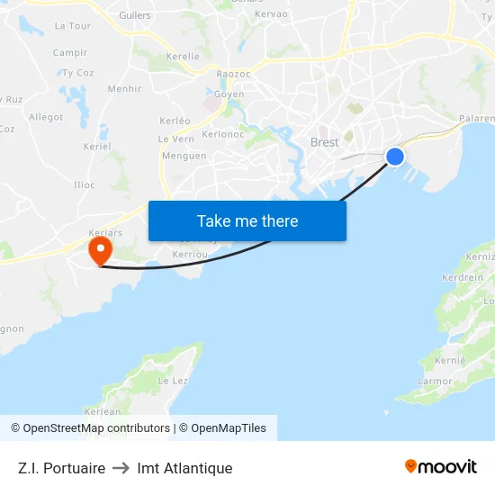 Z.I. Portuaire to Imt Atlantique map