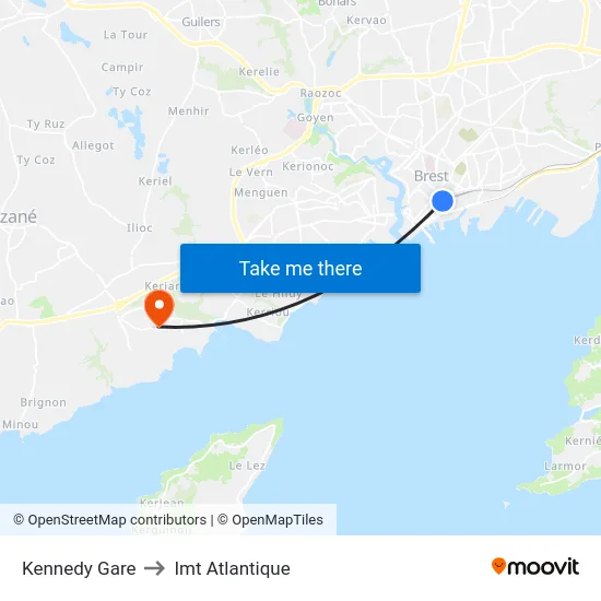 Kennedy Gare to Imt Atlantique map