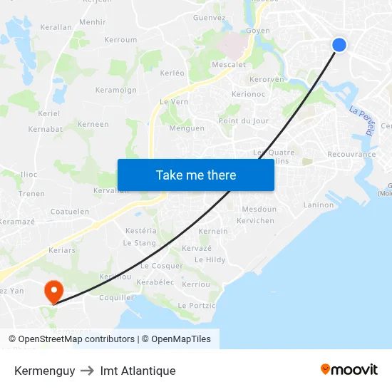 Kermenguy to Imt Atlantique map