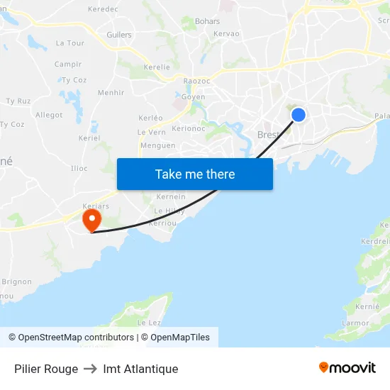Pilier Rouge to Imt Atlantique map