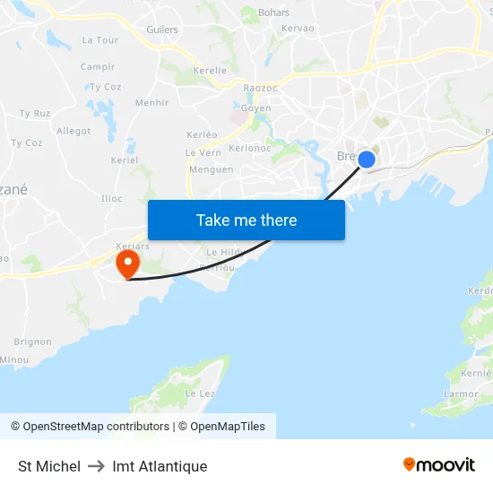 St Michel to Imt Atlantique map