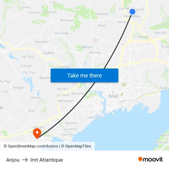 Anjou to Imt Atlantique map