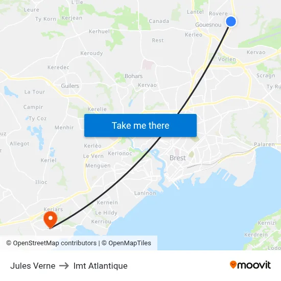 Jules Verne to Imt Atlantique map