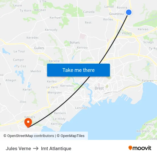 Jules Verne to Imt Atlantique map