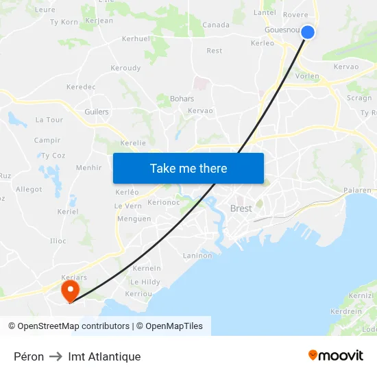 Péron to Imt Atlantique map