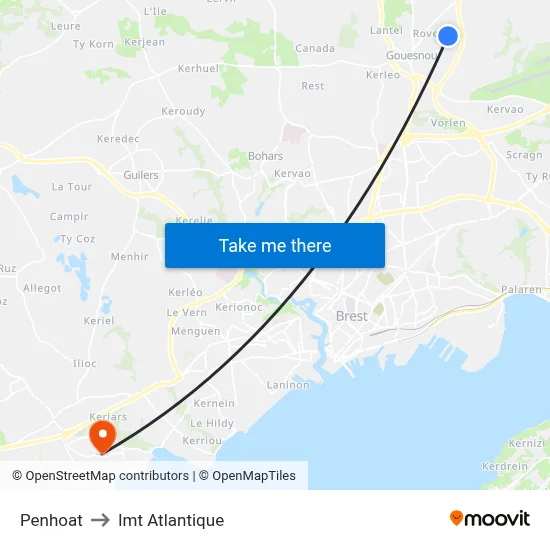 Penhoat to Imt Atlantique map
