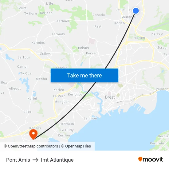 Pont Amis to Imt Atlantique map