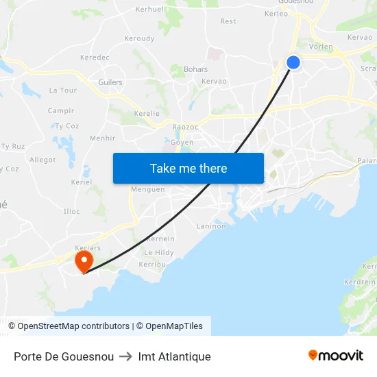 Porte De Gouesnou to Imt Atlantique map