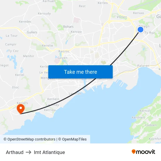 Arthaud to Imt Atlantique map