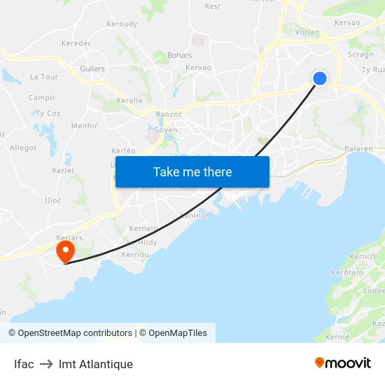 Ifac to Imt Atlantique map