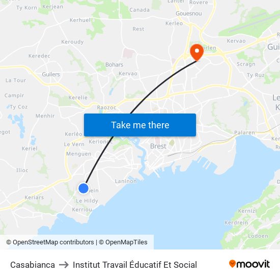 Casabianca to Institut Travail Éducatif Et Social map