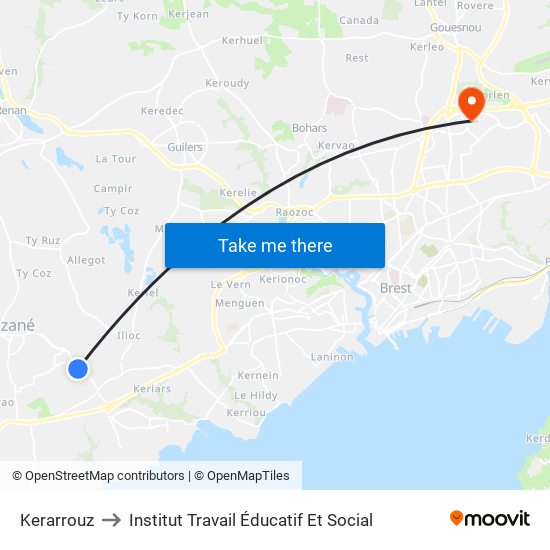 Kerarrouz to Institut Travail Éducatif Et Social map