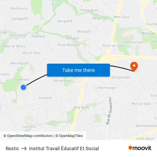 Restic to Institut Travail Éducatif Et Social map