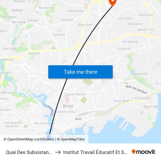 Quai Des Subsistances to Institut Travail Éducatif Et Social map