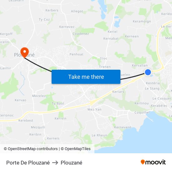 Porte De Plouzané to Plouzané map