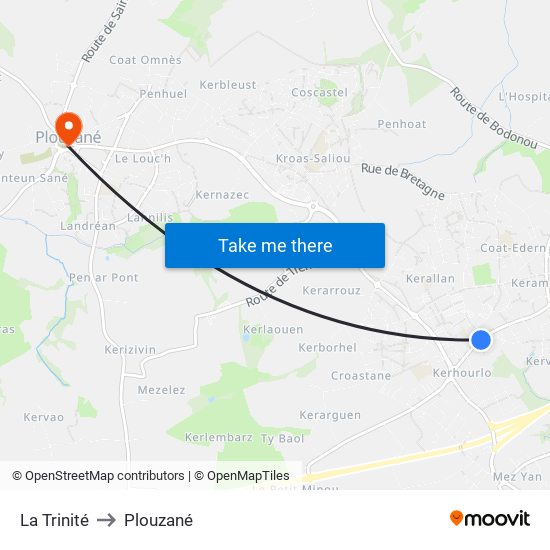 La Trinité to Plouzané map