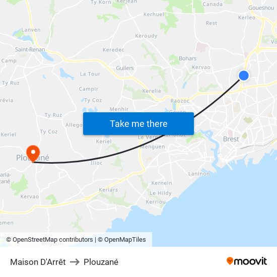Maison D'Arrêt to Plouzané map