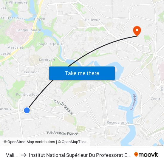 Vali Hir to Institut National Supérieur Du Professorat Et De L'Éducation map