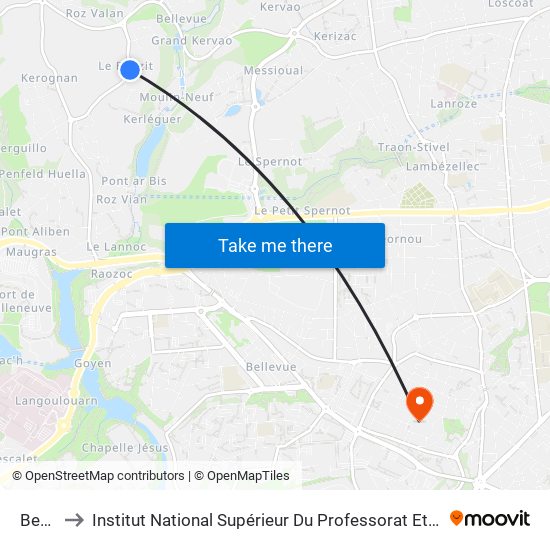 Beuzit to Institut National Supérieur Du Professorat Et De L'Éducation map