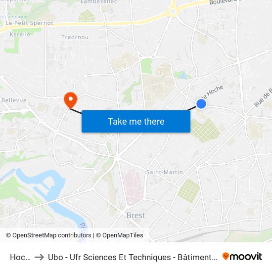 Hoche to Ubo - Ufr Sciences Et Techniques - Bâtiment Langevin map