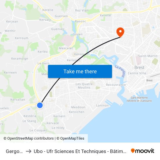 Gergotich to Ubo - Ufr Sciences Et Techniques - Bâtiment Langevin map