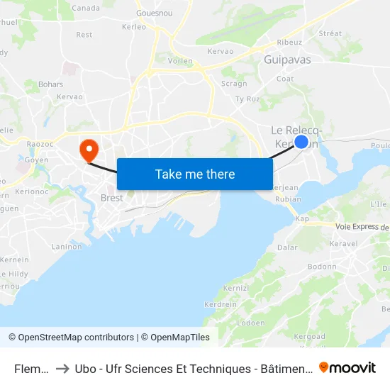 Fleming to Ubo - Ufr Sciences Et Techniques - Bâtiment Langevin map