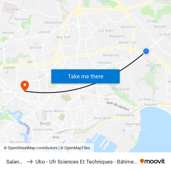 Salanguis to Ubo - Ufr Sciences Et Techniques - Bâtiment Langevin map