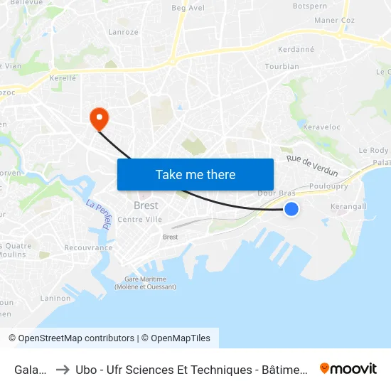 Galache to Ubo - Ufr Sciences Et Techniques - Bâtiment Langevin map