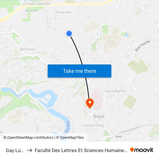 Gay Lussac to Faculté Des Lettres Et Sciences Humaines Victor Ségalen map