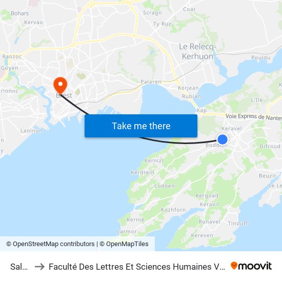 Salaün to Faculté Des Lettres Et Sciences Humaines Victor Ségalen map