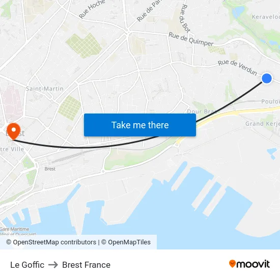 Le Goffic to Brest France map