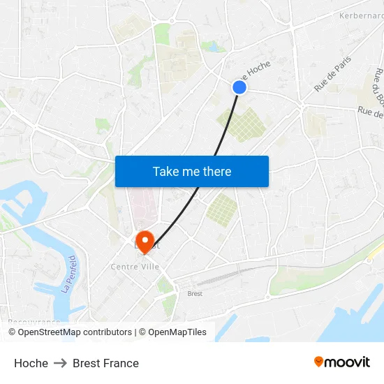 Hoche to Brest France map
