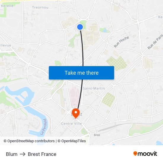 Blum to Brest France map