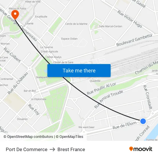 Port De Commerce to Brest France map