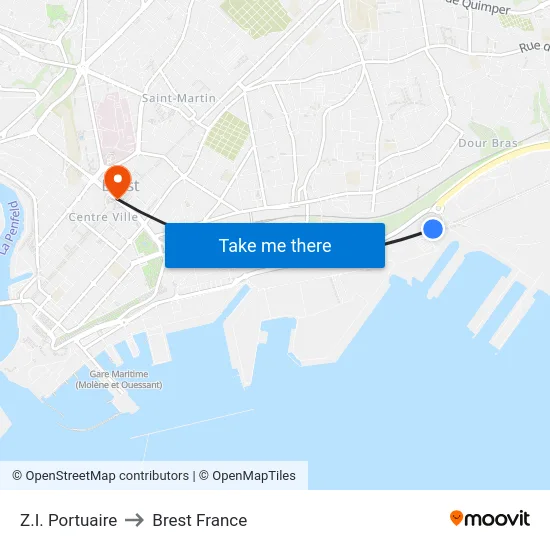 Z.I. Portuaire to Brest France map