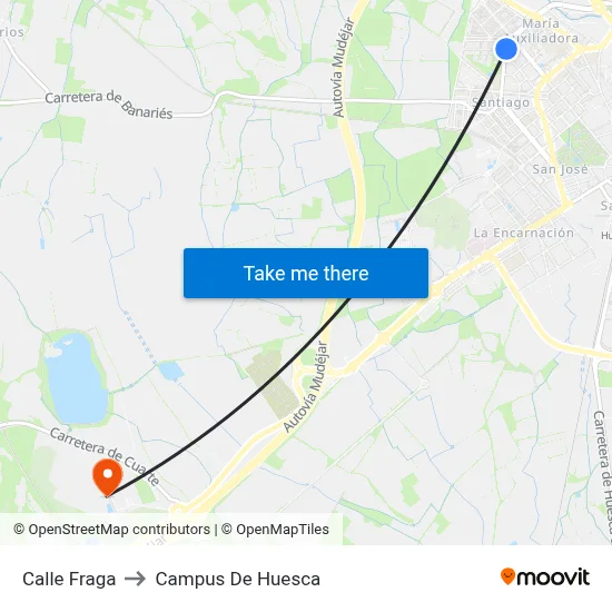 Calle Fraga to Campus De Huesca map