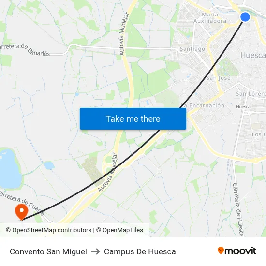 Convento San Miguel to Campus De Huesca map