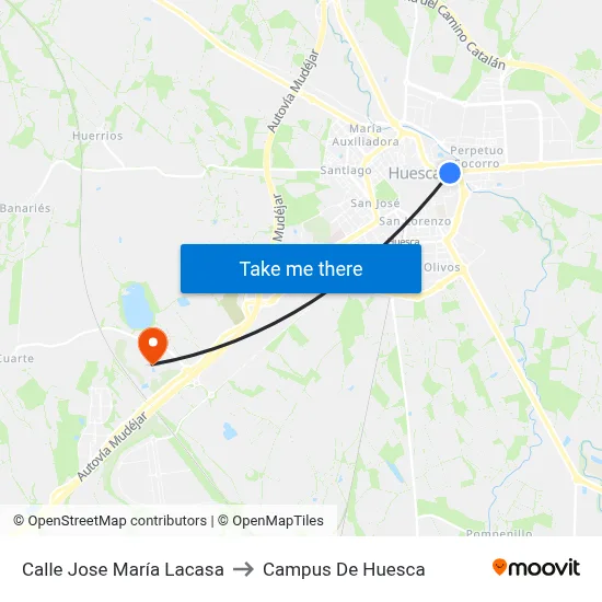 Calle Jose María Lacasa to Campus De Huesca map