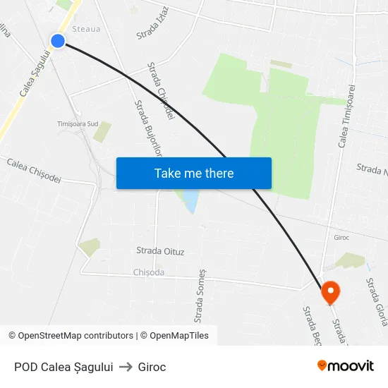 POD Calea Șagului to Giroc map