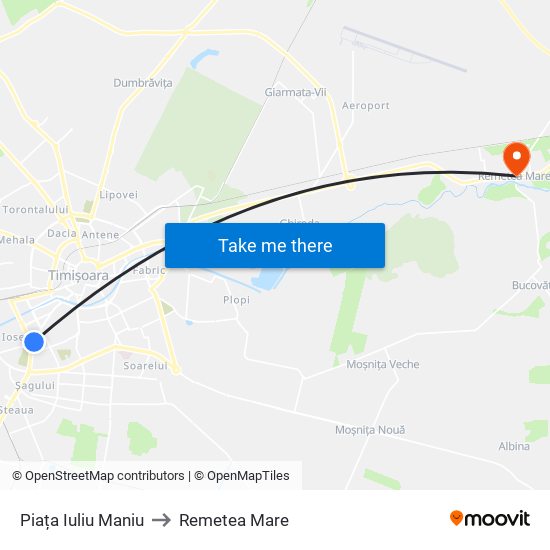 Piața Iuliu Maniu to Remetea Mare map