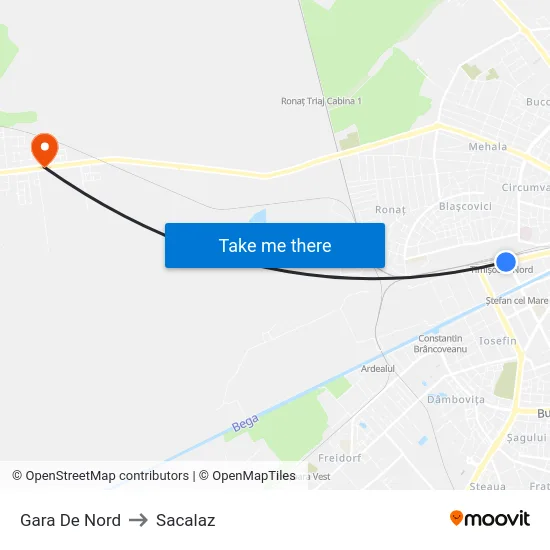 Gara De Nord to Sacalaz map