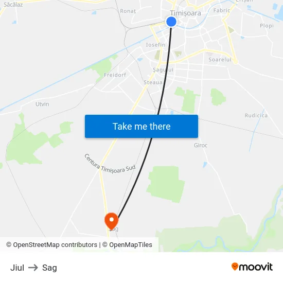 Pasaj Jiul to Sag map