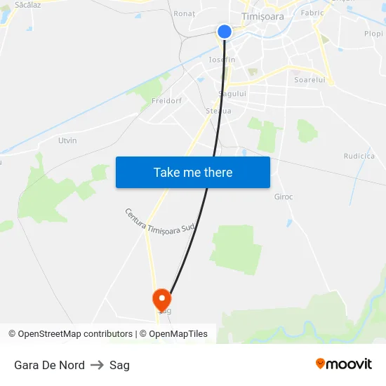 Gara De Nord to Sag map
